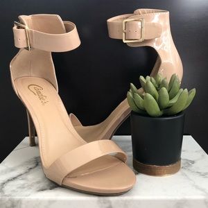 CANDIE’S OPEN-TOE HIGH HEEL ANKLE STRAP SANDALS